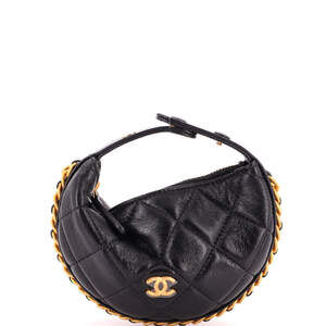 Chanel Extra Mini Chain Around Hobo Pouch Quilted Lambskin